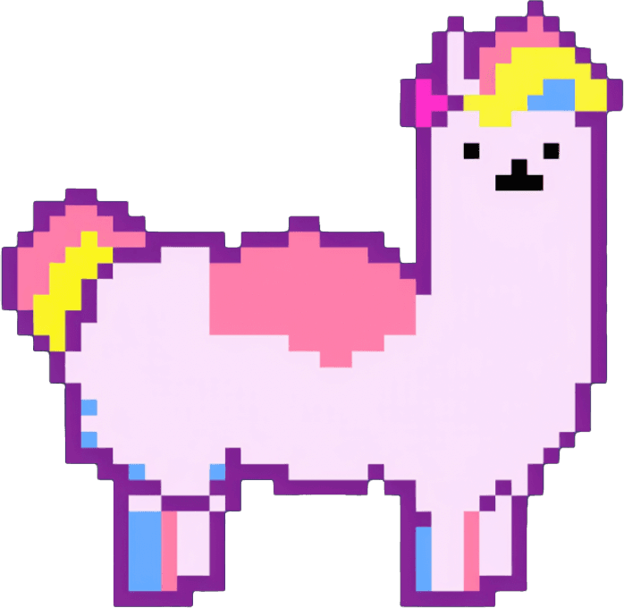 Pixel art llama character